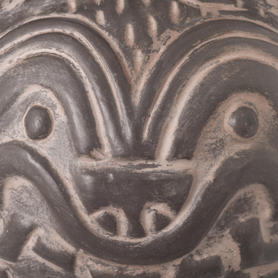 Ceramic vessel, 'Cupisnique Cat' - Archaeological Ceramic Sculpture from Peru