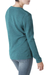 100% alpaca sweater, 'Turquoise Sea' - Unique Alpaca Wool Cardigan Sweater (image 2c) thumbail