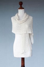 Alpaca blend shawl,  'Muse' - Pure Alpaca Wool Shawl from Peru