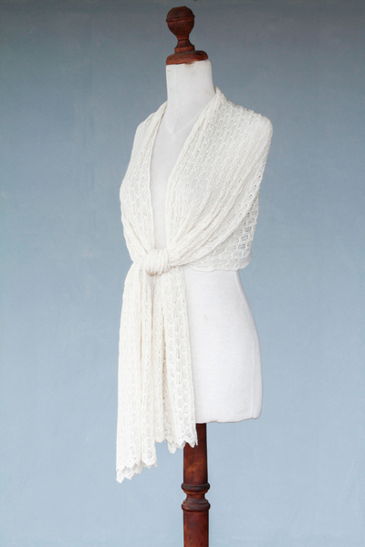 Alpaca blend shawl,  'Muse' - Pure Alpaca Wool Shawl from Peru