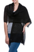 Alpaca blend shawl, 'Muse in Black' - Alpaca Wool Solid Shawl from Peru