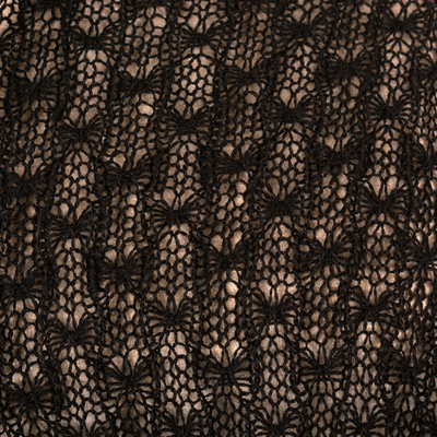 Alpaca blend shawl, 'Muse in Black' - Alpaca Wool Solid Shawl from Peru