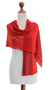 Alpaca blend shawl, 'Muse in Scarlet' - Alpaca Wool Solid Shawl (image 2b) thumbail