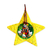 Applique Christmas star, 'Yellow Nativity Scene' - Peruvian Christianity Cotton Wall Hanging Christmas Star thumbail