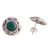 Chrysocolla button earrings, 'Sun God' - Chrysocolla Button Earrings (image 2c) thumbail