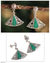 Chrysocolla dangle earrings, 'Inca Fan' - Handcrafted Fine Silver Chrysocolla Earrings thumbail