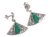 Chrysocolla dangle earrings, 'Inca Fan' - Handcrafted Fine Silver Chrysocolla Earrings (image 2a) thumbail
