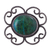 Chrysocolla brooch pin pendant, 'Sea of Tranquility' - Floral Sterling Silver Chrysocolla Brooch Pin (image 2a) thumbail