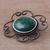 Chrysocolla brooch pin pendant, 'Sea of Tranquility' - Floral Sterling Silver Chrysocolla Brooch Pin (image 2b) thumbail