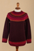 Art knit alpaca sweater, 'Playful Plum' - Women's Art Knit Alpaca Pullover Sweater from Peru (image 2e) thumbail