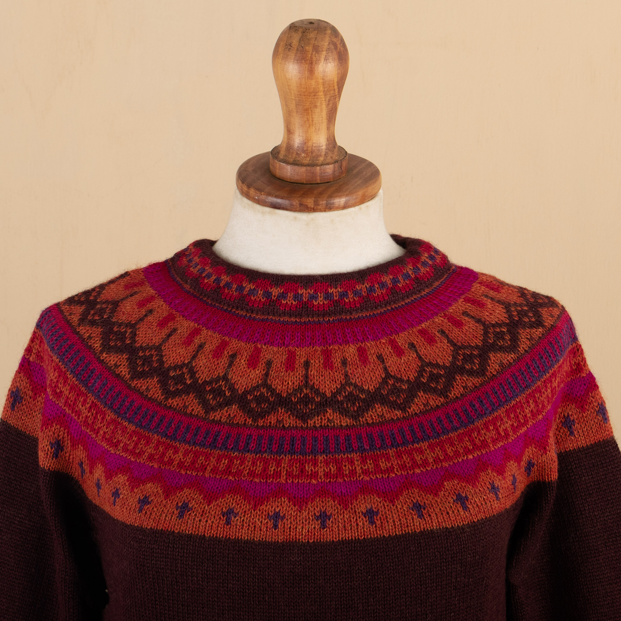 UNICEF Market | Women's Art Knit Alpaca Pullover Sweater from Peru ...