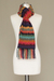 100% alpaca scarf, 'Andean Twilight' - Alpaca Wool Striped Scarf from Peru (image 2c) thumbail