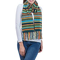 100% alpaca scarf, 'Andean Sunrise'