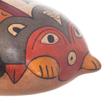 Vasija de cerámica - Réplica de escultura de museo de cerámica arqueológica de comercio justo