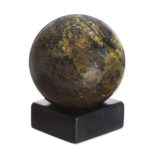 Serpentine sphere, 'Forest Whisper' - Modern Serpentine Gemstone Sculpture