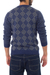 Men's alpaca blend sweater, 'Blue Argyle' - Men's Geometric Alpaca Patterned Pullover Sweater (image 2b) thumbail