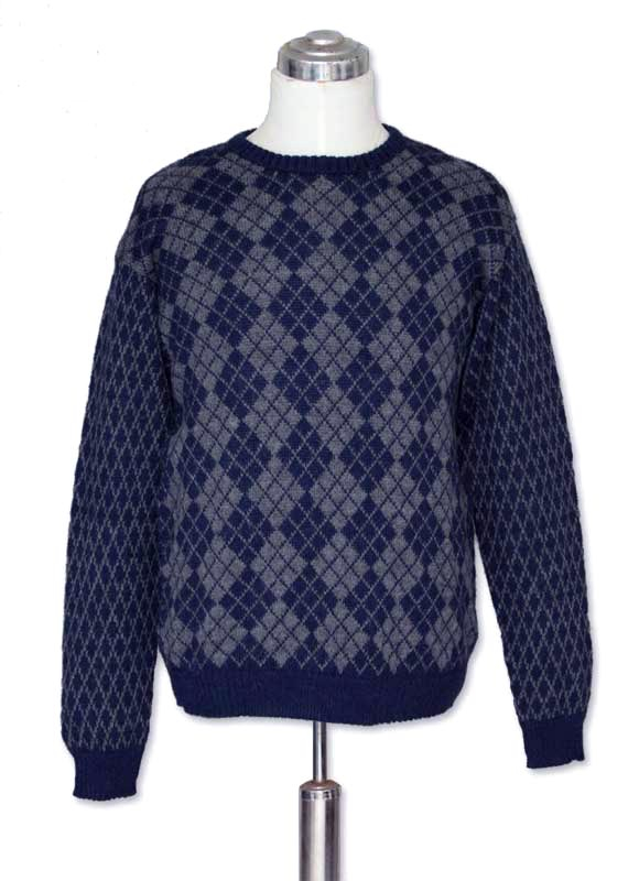 UNICEF Market | Fair Trade Alpaca Men's Sweater - Geometric Blues