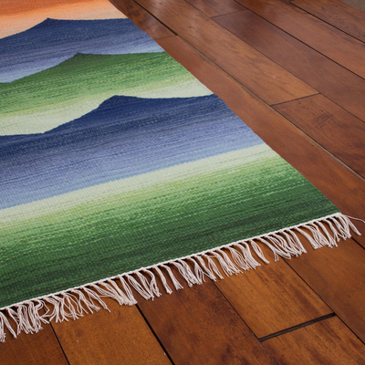 Wool rug, 'Sunset' (4x6) - Peruvian Hand Loomed Wool Area Rug (4x6)