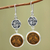 Mate gourd dangle earrings, 'Love and Peace' - Mate gourd dangle earrings (image 2) thumbail