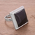 Obsidian cocktail ring, 'Deep Night' - Obsidian cocktail ring (image 2) thumbail