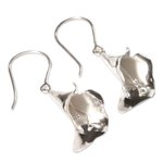 Silver flower earrings, 'Magnificent Calla' - Handmade Fine 950 Silver Flower Earrings