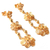 Gold vermeil dangle earrings, 'Garlands' - Floral 21K Gold Vermeil Filigree Dangle Earrings thumbail