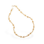 Gold plated chain necklace, 'Spiral Teardrops' - Handmade 21K Gold Plated Link Chain Necklace
