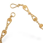 Gold plated chain necklace, 'Spiral Teardrops' - Handmade 21K Gold Plated Link Chain Necklace