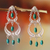 Chrysocolla chandelier earrings, 'Inca Goddess' - Peruvian Silver Filigree Chrysocolla Earrings (image 2) thumbail