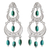 Chrysocolla chandelier earrings, 'Inca Goddess' - Peruvian Silver Filigree Chrysocolla Earrings thumbail