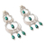 Chrysocolla chandelier earrings, 'Inca Goddess' - Peruvian Silver Filigree Chrysocolla Earrings (image 2b) thumbail