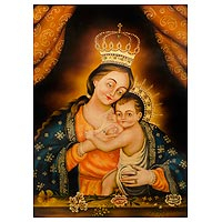 'Virgin of the Milk' - Virgin of the Milk Oil on Canvas Painting from Peru