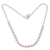 Cultured pearl beaded necklace, 'Dazzling Peru' - Cultured Peach Pearl and Sterling Silver Chain Necklace thumbail