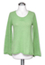 Alpaca blend sweater, 'Mint Charisma' - Women's Alpaca Wool Blend Pullover Sweater (image 2a) thumbail
