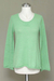 Alpaca blend sweater, 'Mint Charisma' - Women's Alpaca Wool Blend Pullover Sweater (image 2d) thumbail