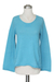 Alpaca blend sweater, 'Sky Blue Charisma' - Unique Alpaca Wool Pullover Sweater from Peru (image 2a) thumbail
