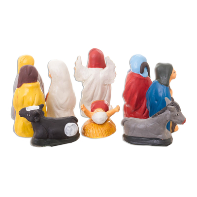 Ceramic nativity scene, 'The Kings Visit' (10 pieces) - Nativity Scene Ceramic Christmas Sculpture (10 Pieces)