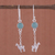 Opal dangle earrings, 'Llama Light' - Artisan Opal and Sterling Silver Dangle Llama Earrings (image 2) thumbail