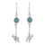 Opal dangle earrings, 'Llama Light' - Artisan Opal and Sterling Silver Dangle Llama Earrings (image 2a) thumbail