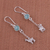 Opal dangle earrings, 'Llama Light' - Artisan Opal and Sterling Silver Dangle Llama Earrings (image 2b) thumbail