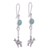 Opal dangle earrings, 'Llama Light' - Artisan Opal and Sterling Silver Dangle Llama Earrings (image 2e) thumbail