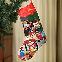 Applique Christmas stocking, 'The Three Kings'
