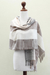 100% alpaca shawl, 'Quiet Atacama' - Unique Fine Alpaca Wool Neutral Color Shawl (image 2c) thumbail