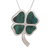 Chrysocolla pendant necklace, 'Good Luck Clover' - Handcrafted Floral Silver Chrysocolla Pendant Necklace thumbail