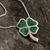 Chrysocolla pendant necklace, 'Good Luck Clover' - Handcrafted Floral Silver Chrysocolla Pendant Necklace (image 2b) thumbail