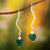 Chrysocolla and pearl heart earrings, 'Love's Wisdom' - Chrysocolla and pearl heart earrings