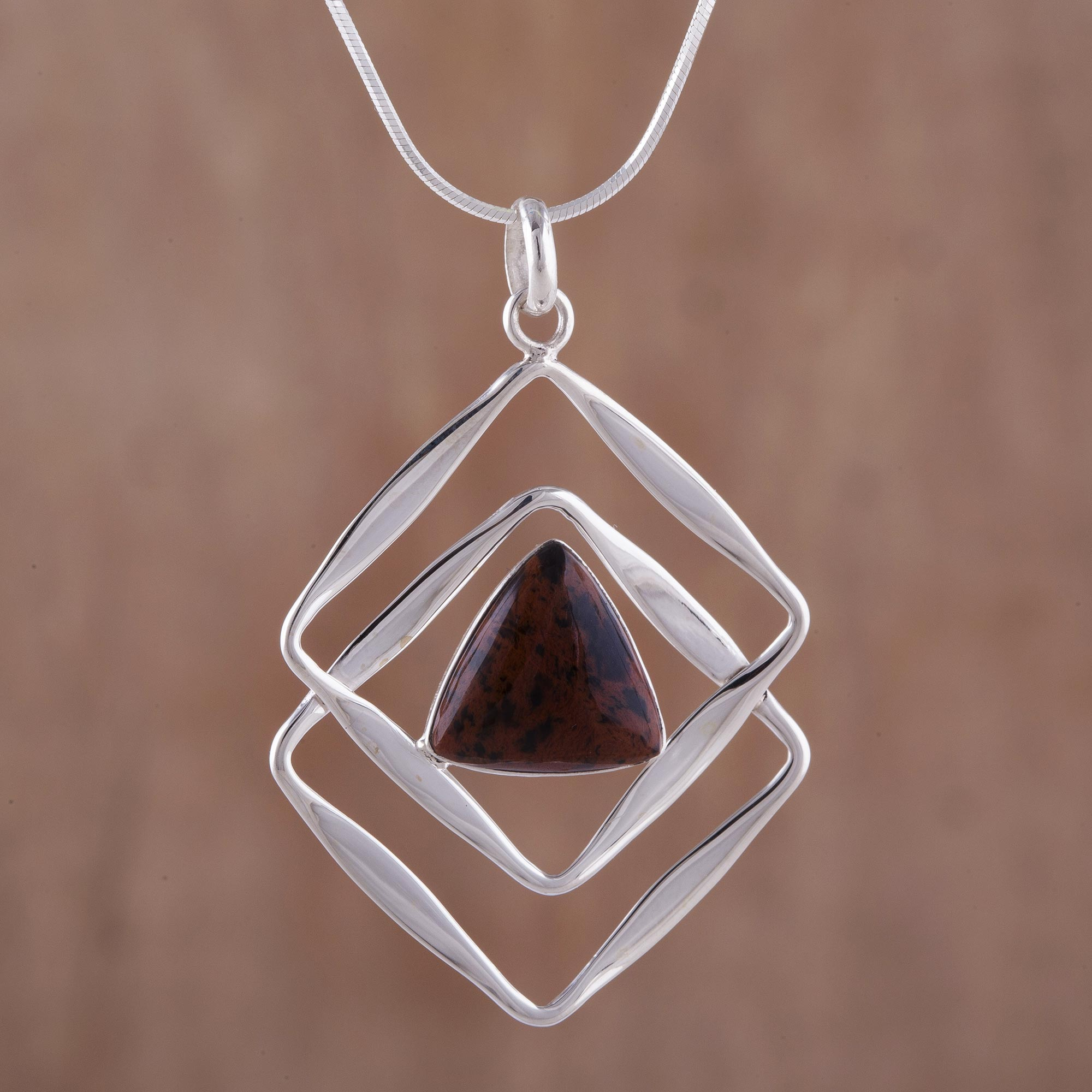 obsidian pendant necklace