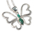 Chrysocolla heart necklace, 'Love Butterfly' - Heart Shaped Silver Chrysocolla Butterfly Pendant Necklace thumbail