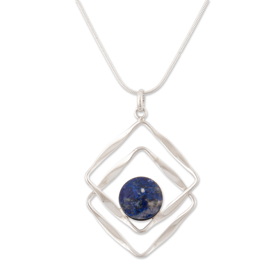 Sterling Silver Pendant Lapis Lazuli Necklace