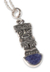 Sodalite pendant necklace, 'Inca Tumi' - Fair Trade Sterling Silver and Sodalite Necklace (image 2a) thumbail